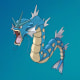 Pokémon Gyarados on Water-type background.